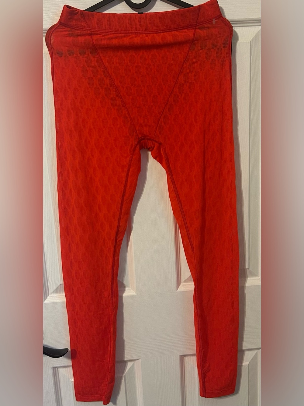 Savage X Fenty Bright Orange 🍊 Textured Tights/ Leggings Size 8-10 Medium
